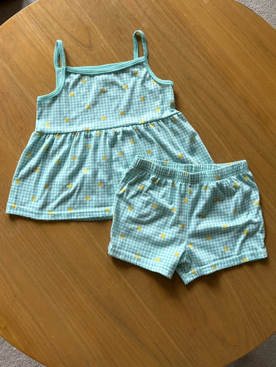 Carter's Other - Carters Kids Aqua Gingham Pajama Set with Yellow Lemon Print